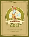 Vintage golf tournament vector poster