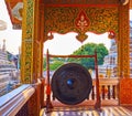 The gong on porch of Wat Chetawan, Chiang Mai, Thailand