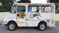 Vintage Good Humor ice cream truck rusted with peeling paint and graffiti