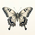 Vintage Gothic Butterfly Tattoo Design By Nick Dunn