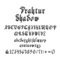 Vintage gothic font with shadow illustration