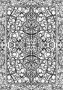 Vintage gothic pattern with floral elements. Black and white engraving ornamental background