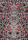 Vintage gothic pattern with floral elements. Engraved ornamental background.