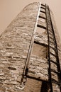 Vintage Grain Silo From Below