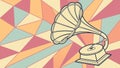 Vintage Gramophone in Abstract Geometric Pattern, vector design Generative AI Royalty Free Stock Photo