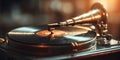 Vintage Gramophone Antique Phonograph Record Player Royalty Free Stock Photo