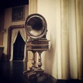 Vintage gramophone on a theatre stage