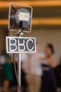 Vintage grampian retro bbc microphone at a retro event