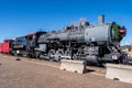 Vintage Grand Canyon train on the railroad in Arizona, USA Royalty Free Stock Photo