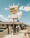 Vintage Grand Motel sign on Route 66 in Williams, Arizona