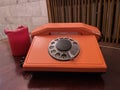 A vintage grandparents\' phone and a candle