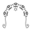 Vintage Graphic Chuppah. Arch for a religious Jewish Jewish wedding.