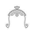 Vintage graphic Chuppah. Religious Jewish wedding canopy for. illustration on isolated background