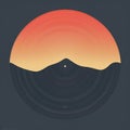 Vintage Graphic Design: Round Mountain Silhouette For Chillout Record