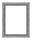 Vintage gray frame isolated on white background, with clipping p