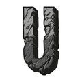 Vintage gray letter U concept