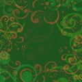 vintage green floral paisley border grunge texture solid deep green background ornamental art work for cotton cloth batik print