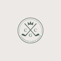 Vintage Green and Gray logo for Golf Club or other Sport Club Royalty Free Stock Photo