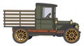 The vintage green lorry truck