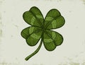 Vintage green lucky clover