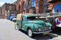 Vintage green morris minor pick up van