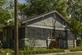 Vintage green old historic dilapidated southern home Royalty Free Stock Photo