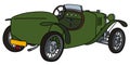 The vintage green roadster