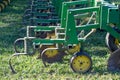 Vintage green 12 row cultivator farm machinery