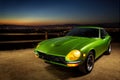 Vintage green sports car Royalty Free Stock Photo