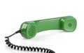 Vintage green telephone handset isolated on white background. File contains a path to isolation Royalty Free Stock Photo