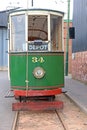 Vintage tram on tracks Royalty Free Stock Photo