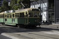 Vintage green W class tram in City Circle Tram service in Melbourne, Australia Royalty Free Stock Photo