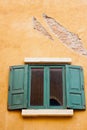 Vintage green wood window Royalty Free Stock Photo