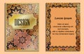 Vintage greeting card with floral motifs in oriental style. Light gold background in persian style. Template for wedding