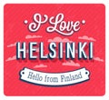 Vintage greeting card from Helsinki - Finland.