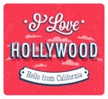 Vintage greeting card from Hollywood - California.