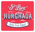 Vintage greeting card from Hurghada - Egypt.