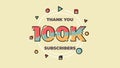 Vintage greeting card 100k subscribers celebration for social media