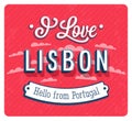 Vintage greeting card from Lisbon - Portugal.