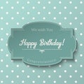 Vintage greeting card with text Happy Birthday, illustration,