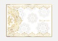 Golden vintage greeting card on a white background. Luxury ornament template. Great for invitation, flyer, menu, brochure, postcar Royalty Free Stock Photo