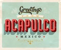 Vintage greetings from Acapulco, Mexico vacation card