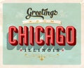 Vintage greetings from Chicago vacation card