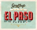 Vintage greetings from El Paso vacation card