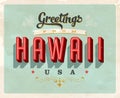 Vintage greetings from Hawaii Vacation Postcard. Royalty Free Stock Photo