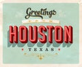 Vintage greetings from Houston vacation card