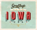 Vintage greetings from Iowa Vacation Postcard.