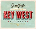 Vintage greetings from Key West vacation card Royalty Free Stock Photo