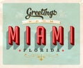 Vintage greetings from Miami vacation card