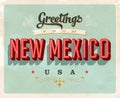 Vintage greetings from New Mexico Vacation Postcard.